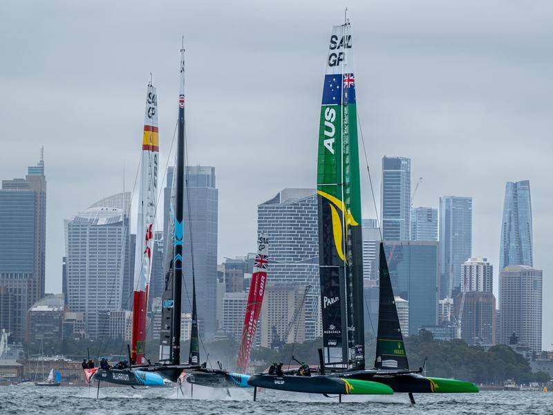 Australia are co-leaders with Denmark after the opening three races of SailGP racing in Sydney. (HANDOUT/SAILGP)
