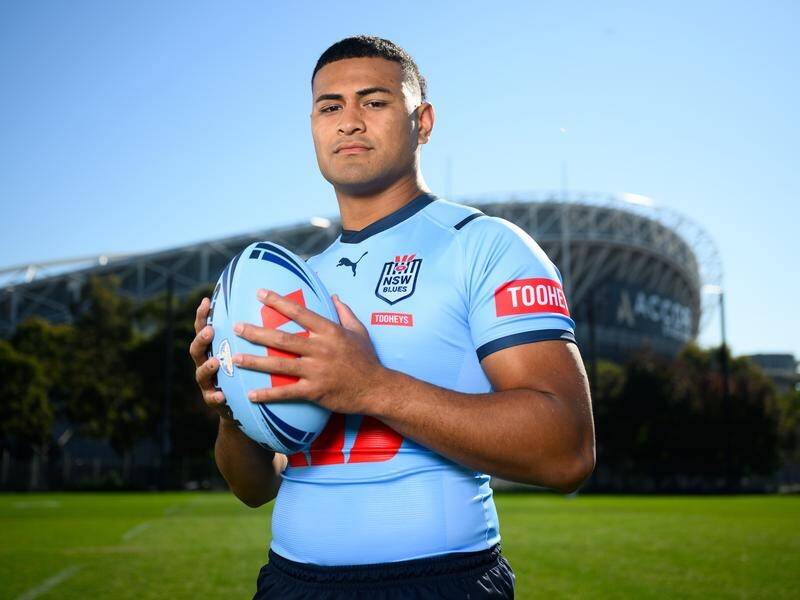 After supporting the Maroons as a kid, Haumole Olakau'atu has been selected for the Blues. (Dan Himbrechts/AAP PHOTOS)